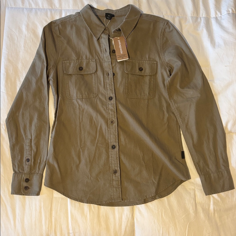 Patagonia Olive Green Lightweight Utility Shirt Jacket